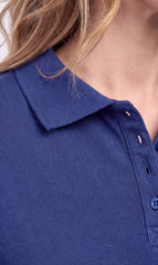 Women's Short Sleeve Pique Knit Polo Shirt — Relaxed Fit Cotton Blend