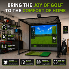 YUNIC Golf Driving Cage with Metal Frame and Simulator Impact Screen