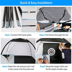 Golf Training Net with Target Cloth & Carry Bag – Indoor/Outdoor Practice