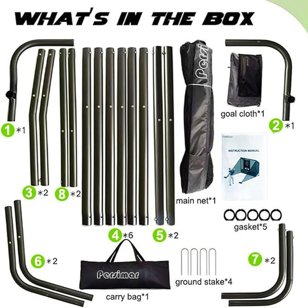 Golf Cage Practice Hitting Net,10x7ft Heavy Steel Frame with 2 Net Side Barriers,for Backyard Driving Chipping Swing Training, Home Range for Indoor& Outdoor.