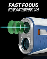 WOSPORTS Golf Range Finder with Slope Switch, 1200 Yards Rangefinder for Golfing & Hunting, ±1yd Accuracy, 0.3s Flag Locking Vibration, Rechargeable, Blue