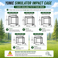 YUNIC Golf Driving Cage with Metal Frame and Simulator Impact Screen
