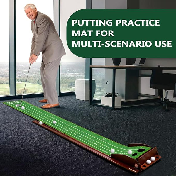 Urban Deco Putting Green Indoor, Golf Putting Mat Putting Matt with Auto Ball Return Training for Indoor and Outdoor Practice, Mini Golf Game for Home Office Backyard, Golfer Man Gift