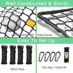 Storgem Golf Batting Cage Net with Extra Striking Net, Net Only, Heavy Duty Golf Hitting Practice Net, Backyard Batting Cage for Sports Training
