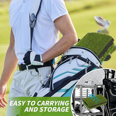 Jkwokback 3-in-1 Golf Hitting Mat | Turf Golf Practice Mat for Swing, Putting & Chipping | Portable Golf Mats Practice Indoor/Outdoor Golf Hitting Mat with 8 Tees Golf Training Mat