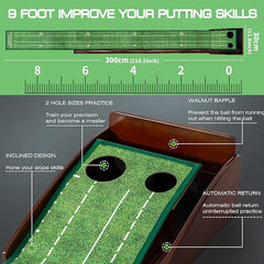 Putting Green Putting matt for Indoors Golf Putting Mat - Indoor Putting with Ball. Putting matt for Golf Practice, Portable and Easy to Clean. Great Gift