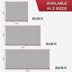 Golf Netting, 10ft, 15ft, 20ft Sports Netting - Heavy Duty High Impact Multi-Sport Practice Net for Golf, Baseball, Soccer, Hockey, Lacrosse, Backyard Driving & Training Barrier