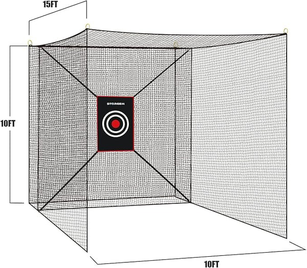 Storgem Golf Batting Cage Net with Extra Striking Net, Net Only, Heavy Duty Golf Hitting Practice Net, Backyard Batting Cage for Sports Training