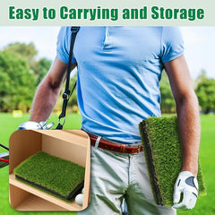 Golf Practice Mat 3-in-1 Turf Golf Hitting Mat for Swing, Putting & Chipping | Portable Golf Training Mat Indoor/Outdoor, Golf Mat with 8 Tees