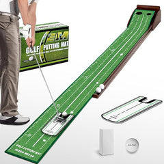 Putting Green Putting matt for Indoors Golf Putting Mat - Indoor Putting with Ball. Putting matt for Golf Practice, Portable and Easy to Clean. Great Gift