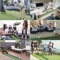 Putting Green Putting matt for Indoors Golf Putting Mat - Indoor Putting with Ball. Putting matt for Golf Practice, Portable and Easy to Clean. Great Gift