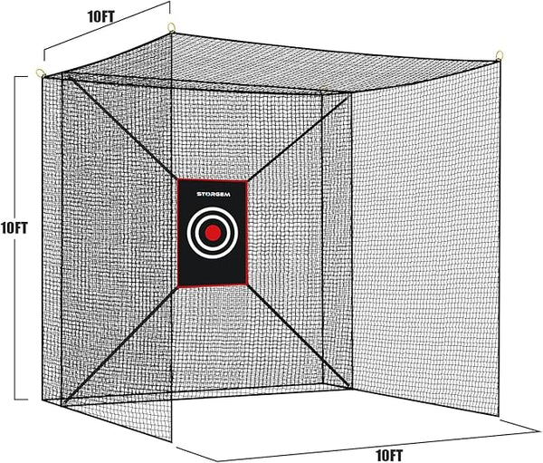 Storgem Golf Batting Cage Net with Extra Striking Net, Net Only, Heavy Duty Golf Hitting Practice Net, Backyard Batting Cage for Sports Training