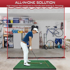 Golf Netting, 10ft, 15ft, 20ft Sports Netting - Heavy Duty High Impact Multi-Sport Practice Net for Golf, Baseball, Soccer, Hockey, Lacrosse, Backyard Driving & Training Barrier