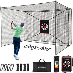 Storgem Golf Batting Cage Net with Extra Striking Net, Net Only, Heavy Duty Golf Hitting Practice Net, Backyard Batting Cage for Sports Training