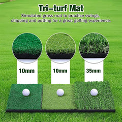 MoKo Golf Net with Practice Mat, 10 x 7 ft Golf Hitting Net for Outdoor Indoor Backyard Driving Chipping Swing Training, All-in-One Multi-Target Training Aid Practice Nets with Tri-Turf Mat