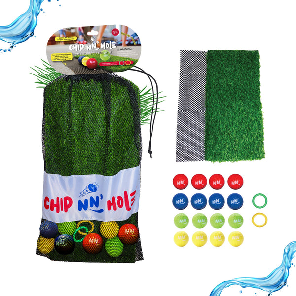 CHIP GM 1x Mat & 16x Foam Golf Balls | Realistic Turf Feel | Designed to Sharpen Your Short Game Anywhere