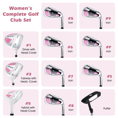 Women's Complete Golf Club Set Right Hand with Rain Hood