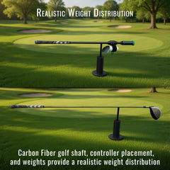 DriVR Elite - Adjustable VR Weighted Golf Club Handle Accessory - Compatible with Quest 2, 3/3s, and Pro
