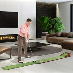 Golf Putting Mat Practice Training Aid with Auto Ball Return and