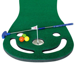 Putting Green Mats Set for Golf Putting Use Included 1 Putter & 3 Balls Training Aid Put Cup & Flags Indoor Outdoor Training Mat