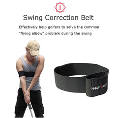 1Pcs Golf Swing Training Arm Band Golf Hand Posture Corrector Black Nylon Elastic Training Belt for Golf Beginner Practicing