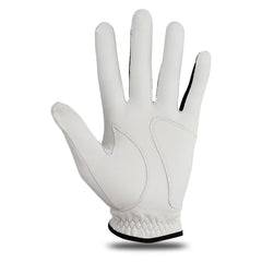 Sheepskin Genuine Leather Professional Golf Gloves for Men White and Black Lycra Gloves Palm Thickening Gift for Golfer