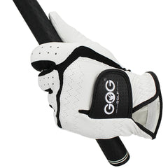 Sheepskin Genuine Leather Professional Golf Gloves for Men White and Black Lycra Gloves Palm Thickening Gift for Golfer