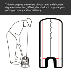 Golf Putting Practice Mirror Putting Mirror Alignment Training Aid Golf Practice Putter Mirror Eye Line