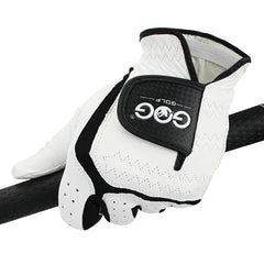 Sheepskin Genuine Leather Professional Golf Gloves for Men White and Black Lycra Gloves Palm Thickening Gift for Golfer