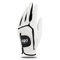 Sheepskin Genuine Leather Professional Golf Gloves for Men White and Black Lycra Gloves Palm Thickening Gift for Golfer