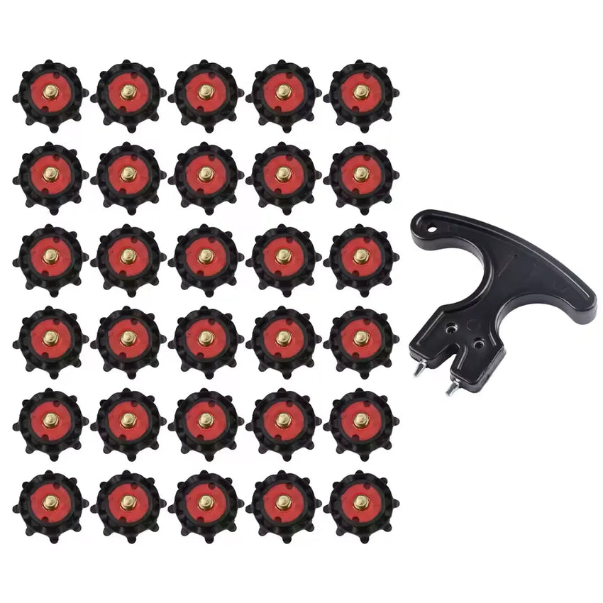 30Pcs Anti-Slip Golf Shoes Spikes Accessory Durable Metal Studs Cleats Replacement Parts For Golfs Shoes W/Wrench