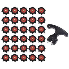 30Pcs Anti-Slip Golf Shoes Spikes Accessory Durable Metal Studs Cleats Replacement Parts For Golfs Shoes W/Wrench