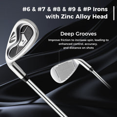 Mens LeftHanded Complete Golf Clubs and Bag Set Portable Lightweight Golf Stand Bag