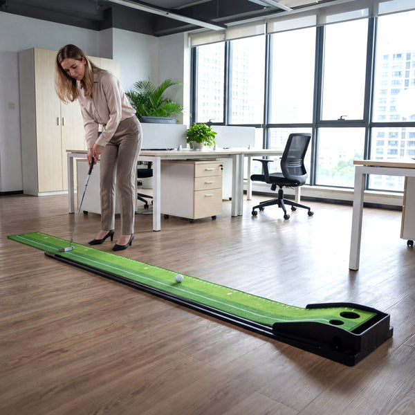 Putting Green Indoor Golf Putting Mat with Auto Ball Return 3 Putting Practice Balls