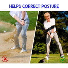 Professional Elastic Swing Golf Swing Arm Band Belt Men Women Beginners Gesture Alignment Training Aid Golf Practicing Guide
