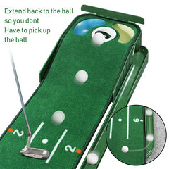 Golf Indoor Putting Mat Putter Trainer Green Carpet Practice Set Ball Return Mats PM009
