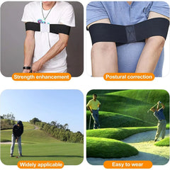 Professional Elastic Swing Golf Swing Arm Band Belt Men Women Beginners Gesture Alignment Training Aid Golf Practicing Guide