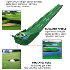 Golf Indoor Putting Mat Putter Trainer Green Carpet Practice Set Ball Return Mats PM009