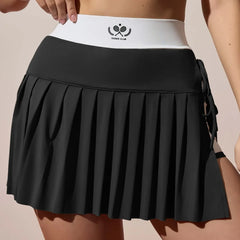 Women's High Waist Lace-Up Tennis Golf Skort