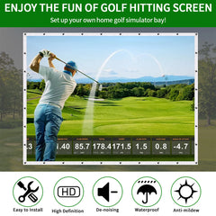 Caiton Golf Impact Screen - Silent HD, Tear-Resistant, Indoor & Outdoor Swing Training, Easy Setup, Anti-Strike, Various Sizes
