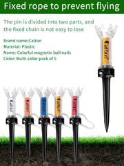 Improve Your Golf Game with the Caiton 5pcs Magnetic Plastic Golf Tee Set - 360degree Bounce