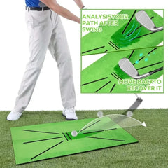 Golf Training Mat Swing Practice Pad with Trajectory Marking for Batting Direction Detection