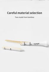 50 Pieces Bamboo Golf Degree Scale Tees 83mm Reduce Friction Side Spin Golf Tees White and Black Adjustable Depth