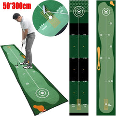 Foldable Golf Putting Practice Mat Anti-Slip Lightweight Golf Putting Green Blanket 50X300cm Portable Golf Training Pad Adults