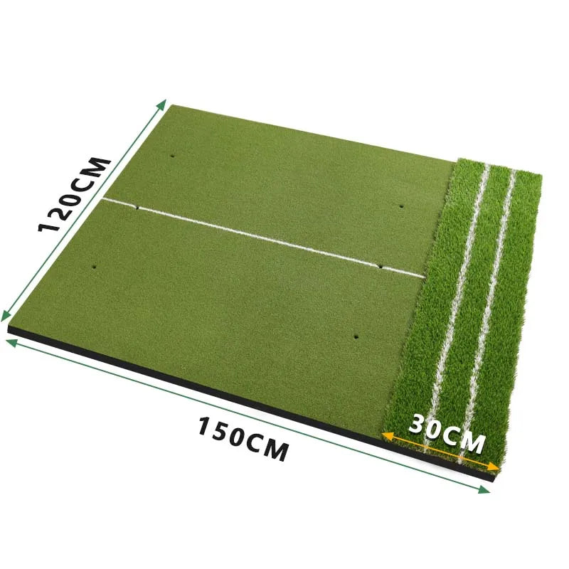 Premium Dual-Turf Golf Mat: Upgraded 5 X 4ft Golf Hitting Mat, Alignment & Angle of Approach Aid Practice Golf Mats, Indoor &