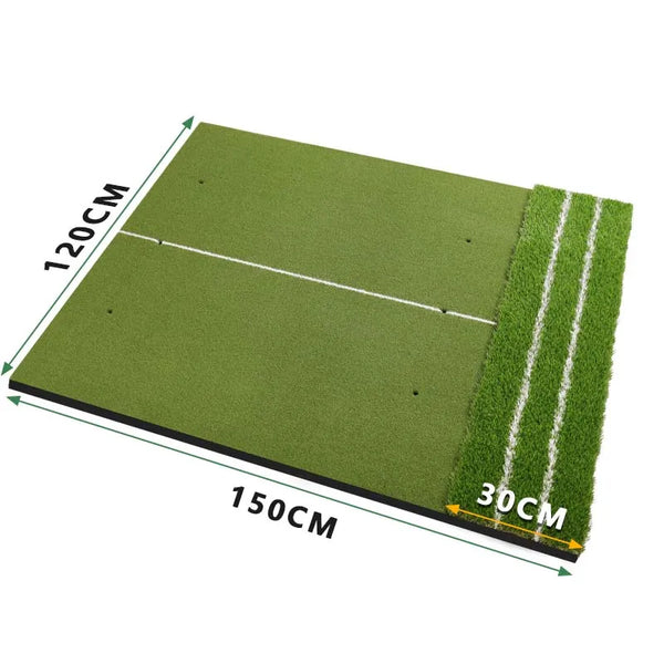 Premium Dual-Turf Golf Mat: Upgraded 5 X 4ft Golf Hitting Mat, Alignment & Angle of Approach Aid Practice Golf Mats, Indoor &