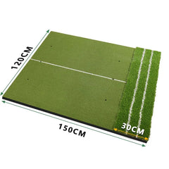 Premium Dual-Turf Golf Mat: Upgraded 5 X 4ft Golf Hitting Mat, Alignment & Angle of Approach Aid Practice Golf Mats, Indoor &
