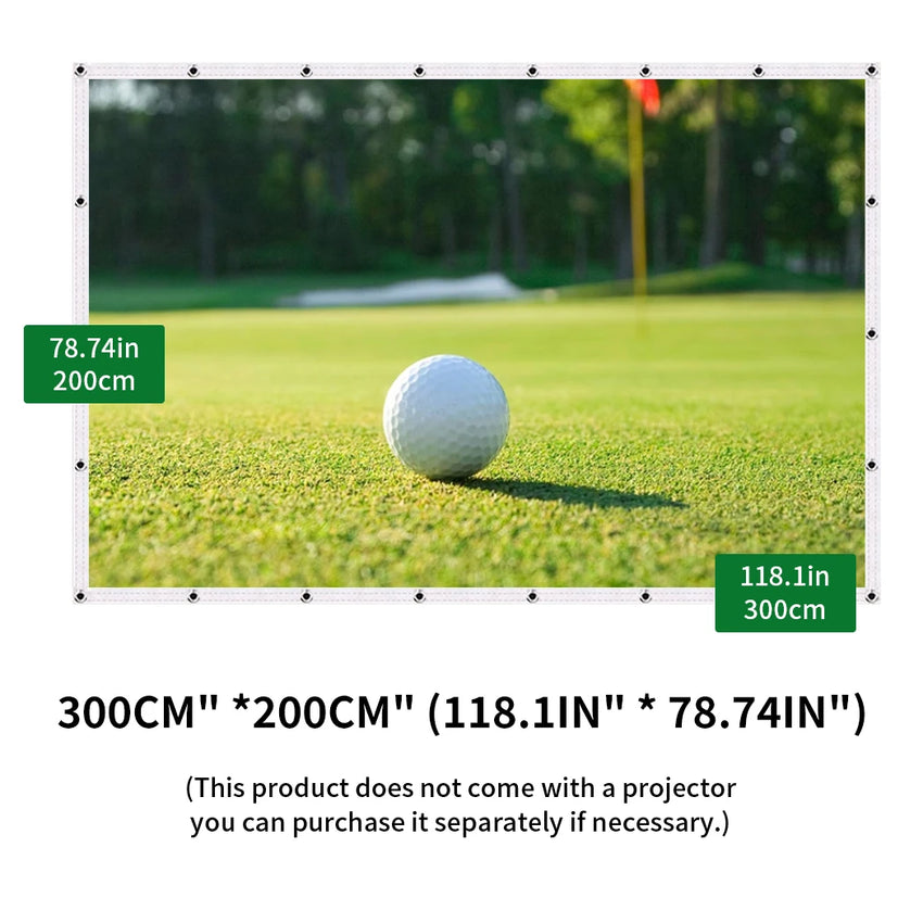Caiton Golf Impact Screen - Silent HD, Tear-Resistant, Indoor & Outdoor Swing Training, Easy Setup, Anti-Strike, Various Sizes