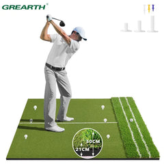 Premium Dual-Turf Golf Mat: Upgraded 5 X 4ft Golf Hitting Mat, Alignment & Angle of Approach Aid Practice Golf Mats, Indoor &