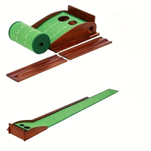 HY Training Aid for Indoor, Outdoor Golf Pra Perfect Practice Golf Putting Mat with Ball Return - Portable Practice Putting Gree